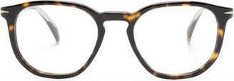 Tortoiseshell Round-Frame Glasses-AF