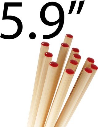Premium Grade Mini 5.9 Red Dot Bamboo Chopsticks