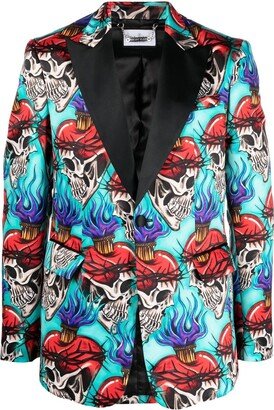 Skull-Print Blazer