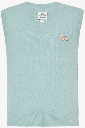 acoste Mens Swell e Fleur* x ogo-brooch Wool-blend Vest