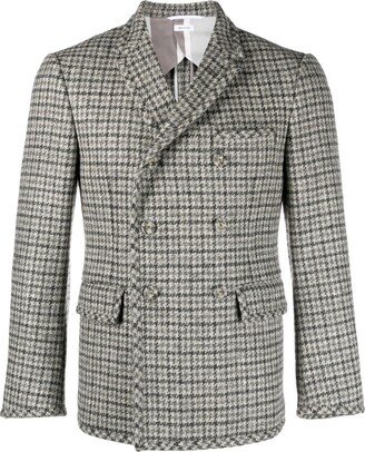 Houndstooth Double-Breasted Blazer