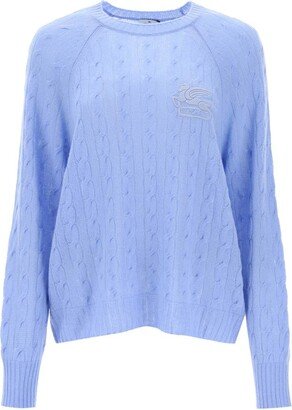 cashmere sweater with pegasus embroidery