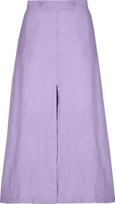 Linen Front Slit Midi Skirt Midi Skirt Lilac