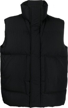 There Was One Zip-Up Logo-Print Puffer Vest-AA