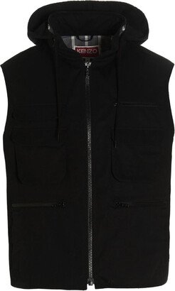 Maxi pocket hooded vest