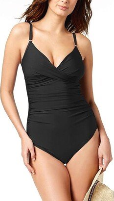 Women's One Piece Swimsuit with Tummy Control (Black) Women's Swimsuits One Piece