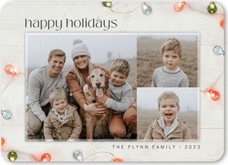 Holiday Cards: Xmas Lights Holiday Card, White, 5X7, Holiday, Matte, Signature Smooth Cardstock, Rounded