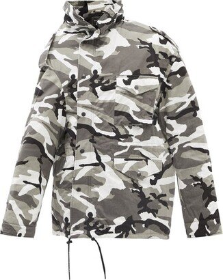 Camouflage-print Cotton-twill Parka