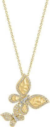 Diamond Butterfly 18 Pendant Necklace (3/8 ct. t.w.) in 14k Gold