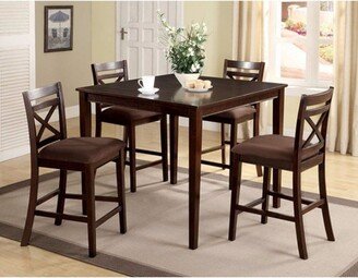 Weston I Dapper Five Counter Table Set, Transitional Style, Espresso