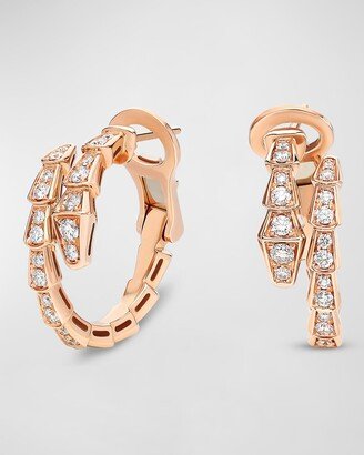 Serpenti Viper Earrings in Pink Gold and Diamonds