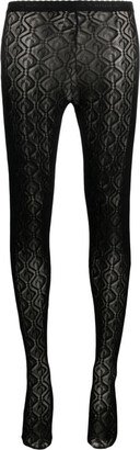 Moonogram mesh tights