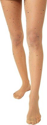 Glitter Fishnet Tight (Nude/Multi) Women's Clothing