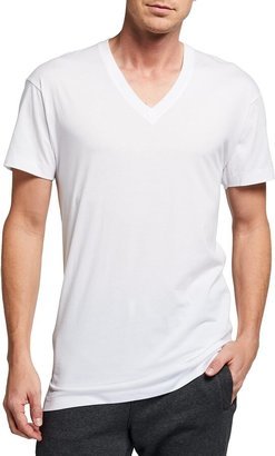 Pima Cotton V-Neck T-Shirt, White