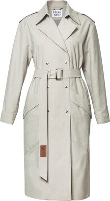 Diana Arno Judith Denim Trench In Milk Oolong