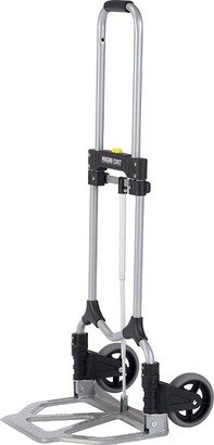 Magna Cart Ideal Slim Steel Folding Hand Truck Dolly Cart with 150-Pound Capacity, Extendable Handle, and Retractable Rubber Wheels, Silver/Black