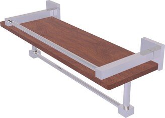 16 Inch IPE Ironwood Shelf with Gallery Rail and Towel Bar-AB