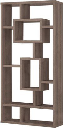 Splendid Geometric Cubed Rectangular Bookcase, Gray