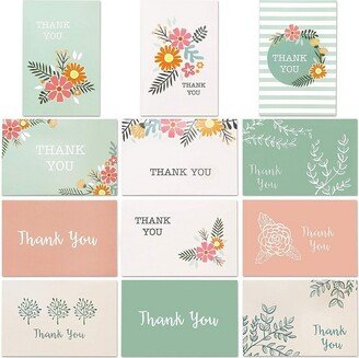 Best Paper Greetings 96-Pack Floral Design Thank You Note Cards Bulk Box Set with Envelope Included