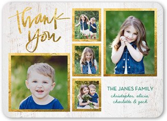 Thank You Cards: Brilliant Collage Thank You Card, Grey, Standard Smooth Cardstock, Rounded