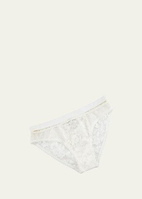 Petunia Floral-Lace Sporty Bikini Briefs