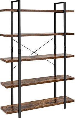 5-Tier Industrial Bookshelf Bookcase Open Storage Shelf Display Rack - 47