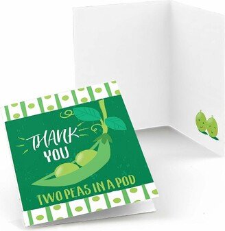 Big Dot of Happiness Double the Fun - Twins Two Peas in a Pod - Baby Shower or First Birthday Party Thank You Cards (8 count)