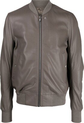 Flight leather bomber jacket