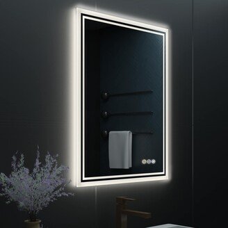 AESOME Rectangle Led Backlit Light Bathroom Mirror Anti-fog - 27.5 x 19.7 inch