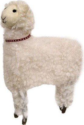 Fluffy Felted Llama w/Collar - 12.5 high by 3.5 wide by 9 deep.