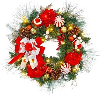 Fashionwu 24 Inch Prelit Christmas Wreath