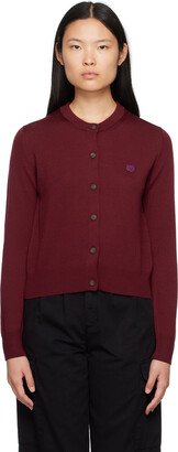 Burgundy Bold Fox Head Cardigan