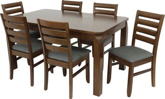 Sunnydaze Decor Sunnydaze Dorian 7-Piece Wooden Dining Table and Chairs Set