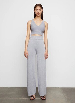 Alex Lurex Metallic Sweater Pant in Silver