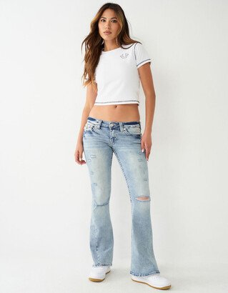 Joey Low Rise Big T Womens Flare Jeans