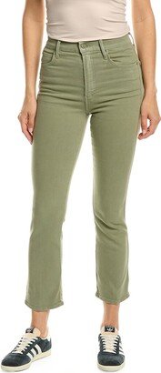 High-Waisted Smokin' Double Ankle Oil Green Flare Jean