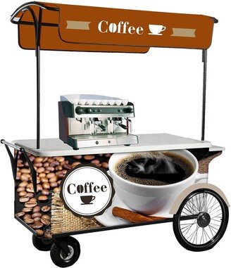 Gourmet Coffee Cart Mobile Cart Coffee Stand, Espresso Catering Push Cart, Events Stand