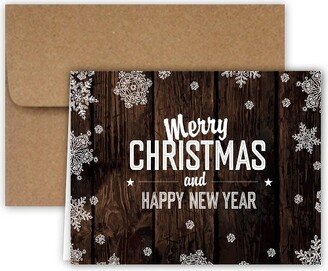 Paper Frenzy Rustic Christmas Cards and Envelopes - 25 pack