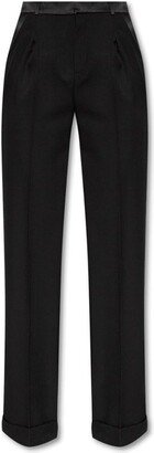 High-Waist Straight-Leg Tailored Trousers-AC