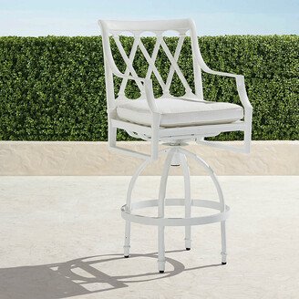 Set of 2 Grayson Swivel Bar Stools in White Finish