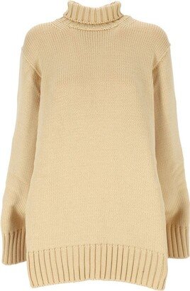 Turtleneck Ribbed Knit Jumper-AA