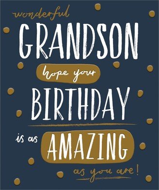 Woodmansterne Gold Spot Wonderful Grandson Birthday Card