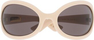 Oversized-Frame Logo-Arm Sunglasses