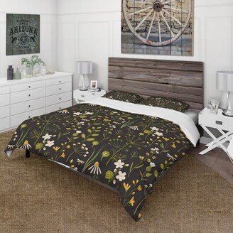 Designart 'Abstract Wild Flowers On The Prairie' Modern Duvet Cover Set