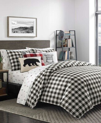 Mountain Plaid Cotton Reversible 2 Piece Duvet Cover Set, Twin