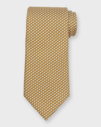 Men's Geometric-Print Silk Tie-AB