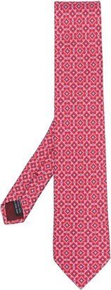 Royal silk graphic print tie