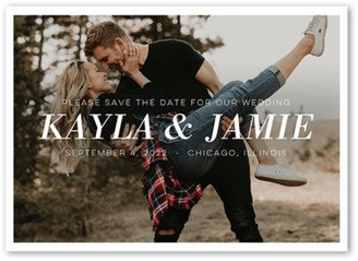 Save The Date Cards: Substantial Names Save The Date, White, 5X7, Matte, Signature Smooth Cardstock, Square