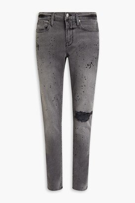 Jagger skinny-fit distressed painted denim jeans