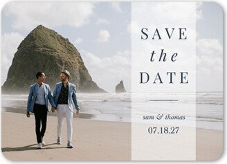 Save The Date Cards: Serene Settings Save The Date, White, 5X7, Matte, Signature Smooth Cardstock, Rounded